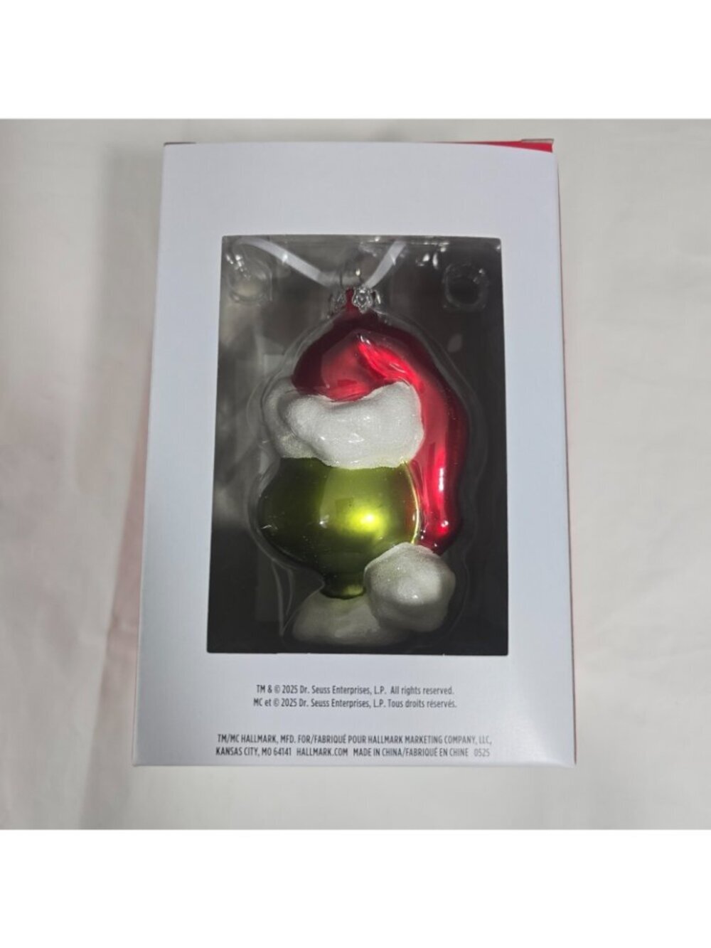 Hallmark Dr. Seuss The Grinch Blown Glass Christmas Ornament Green New With Box - Picture 2 of 2